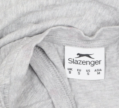 Slazenger Men Grey Sleeveless Regular Fit Cotton Sports Top S