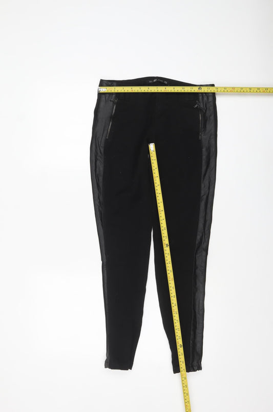 Zara Women Black Slim Fit Jegging Trousers Size 8