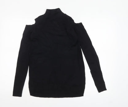 New Look Women’s Black Cold Shoulder High Neck Jumper Size 6