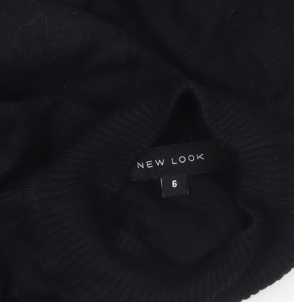 New Look Women’s Black Cold Shoulder High Neck Jumper Size 6