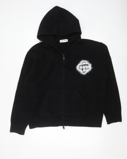 The Couture Club Women's Black Hooded Full Zip Jumper S
