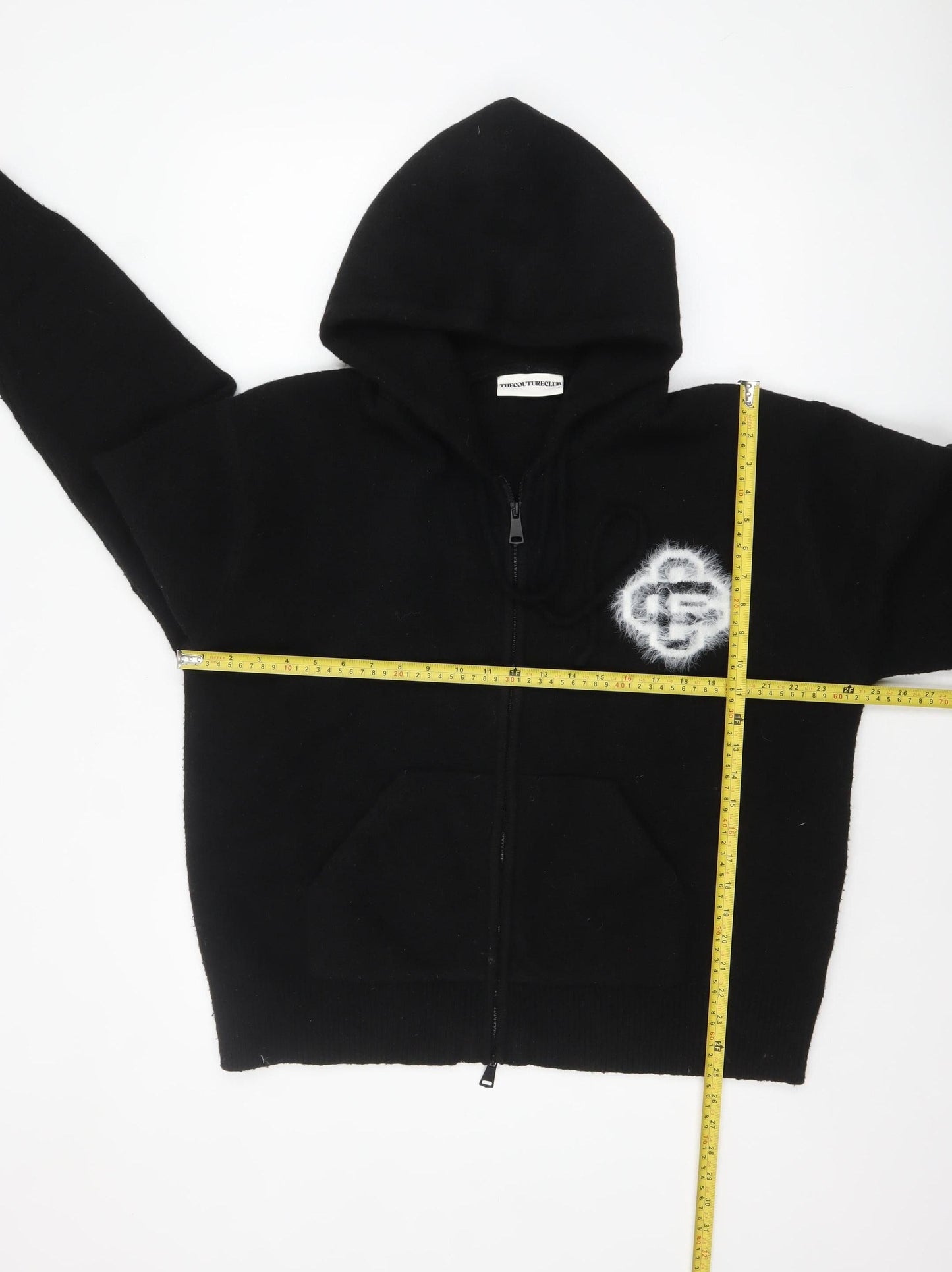 The Couture Club Women's Black Hooded Full Zip Jumper S