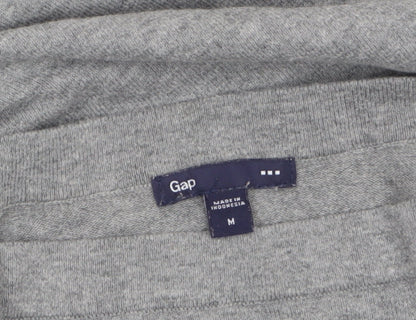 Gap Women Grey Boat Neck Cotton Blend Long Sleeve Pullover Jumper Size M