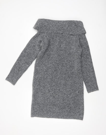 Rita Ora x Primark Women's Grey Cowl Neck Knit Jumper Size S