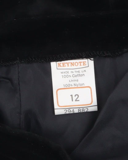 Womens UK Size 12 Keynote Straight & Pencil Velvet Skirt