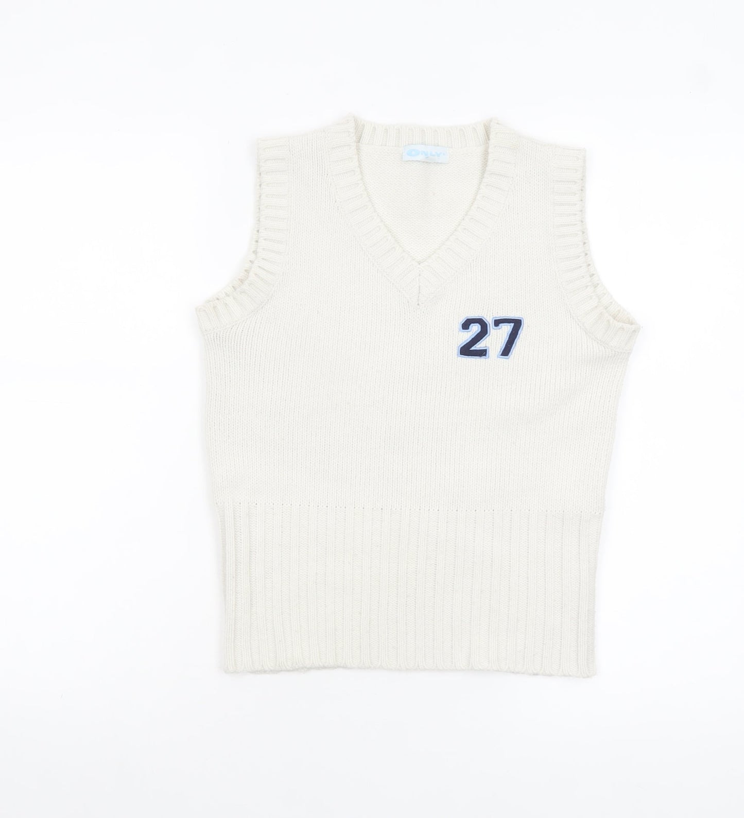 Womens UK Size S Only White Vest Jumper