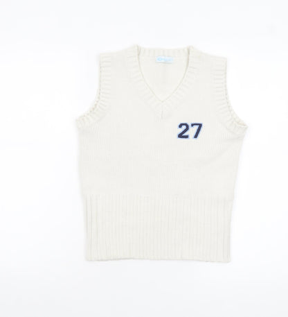 Womens UK Size S Only White Vest Jumper
