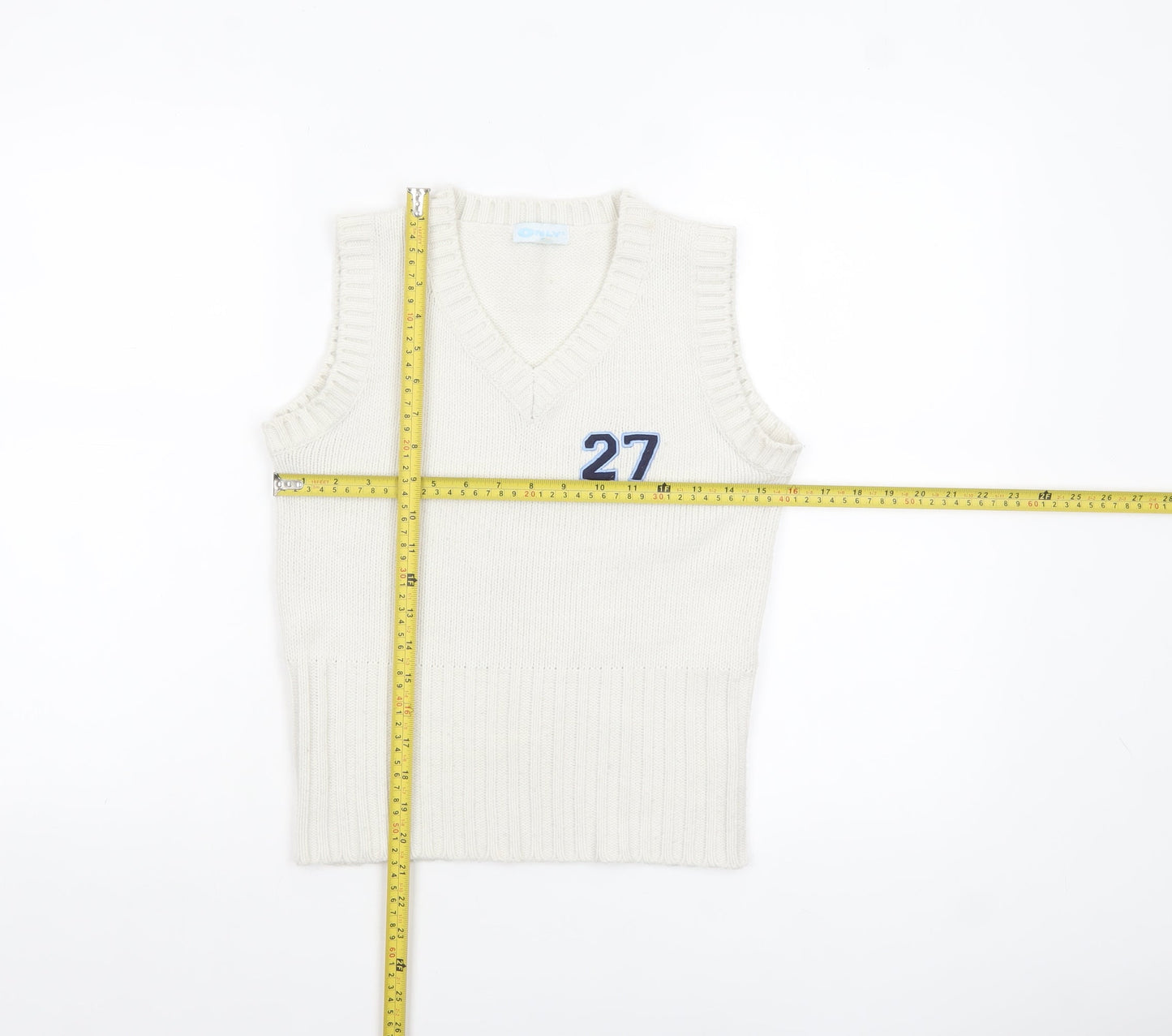 Womens UK Size S Only White Vest Jumper