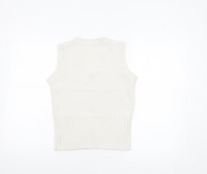 Womens UK Size S Only White Vest Jumper
