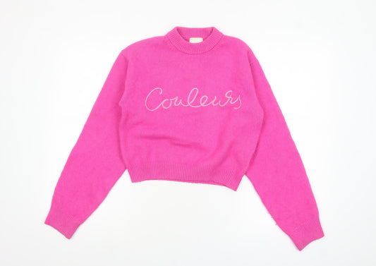 Womens UK Size XS H&M Pink Pullover Jumper