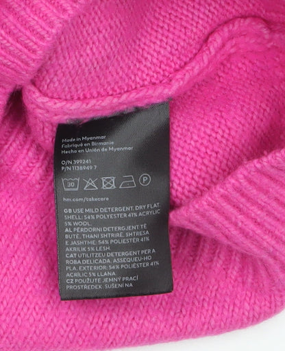 Womens UK Size XS H&M Pink Pullover Jumper
