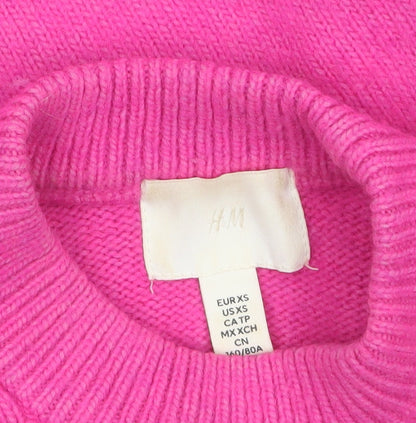 Womens UK Size XS H&M Pink Pullover Jumper