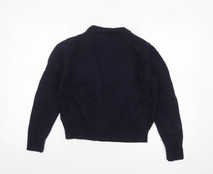 Baukjen Women's Blue 100% Recycled Cashmere Crew Neck Jumper Size 14