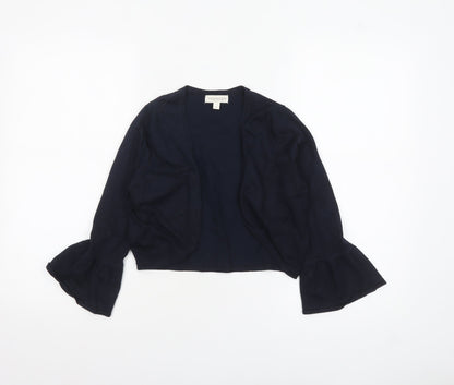 Monsoon Women Blue Small Bell Sleeve Knit Cardigan