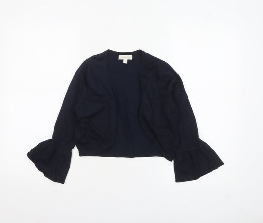 Monsoon Women Blue Small Bell Sleeve Knit Cardigan