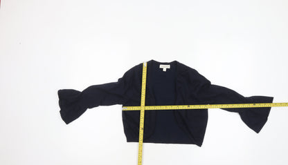 Monsoon Women Blue Small Bell Sleeve Knit Cardigan