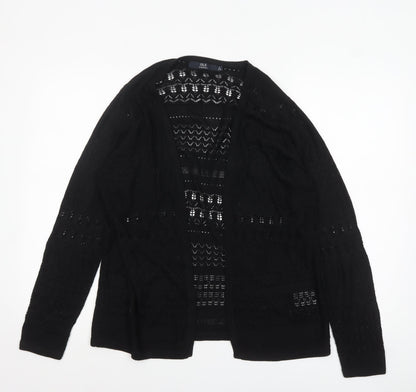 Isle Essentials Women's Black Open-Knit Cardigan Size S 10-12