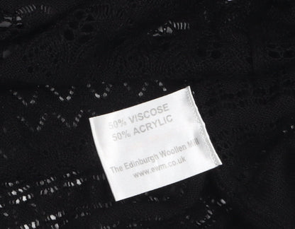 Isle Essentials Women's Black Open-Knit Cardigan Size S 10-12