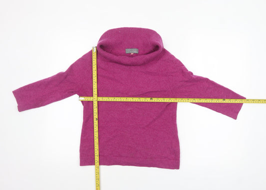 John Lewis Women Purple Cashmere Cowl Neck Jumper Size 10