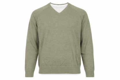 Burton Men’s Green V-Neck Acrylic Pullover Jumper Size L