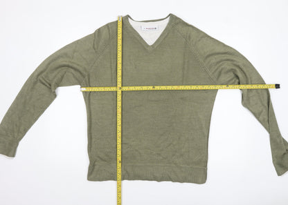 Burton Men’s Green V-Neck Acrylic Pullover Jumper Size L
