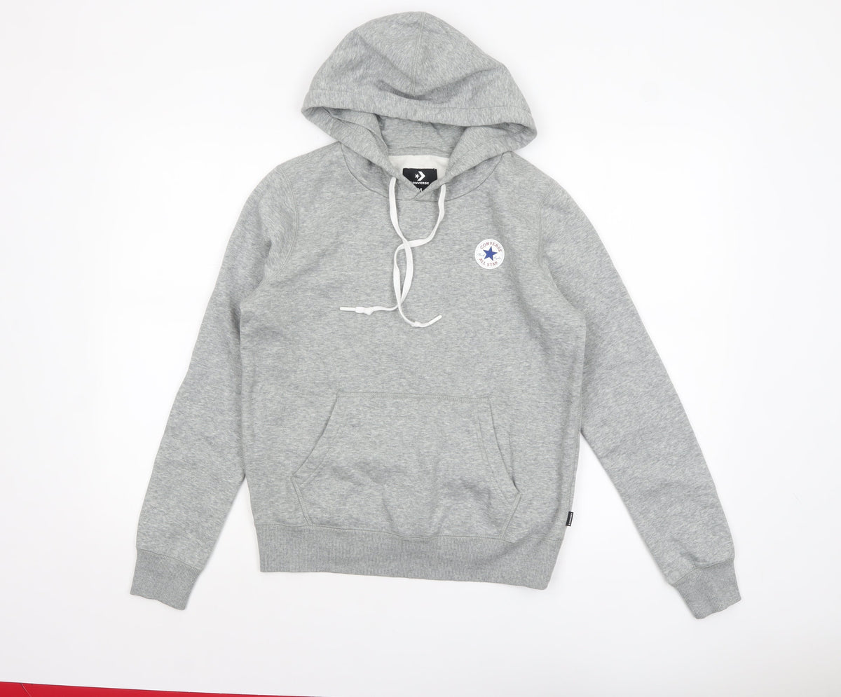 Womens UK Size M Converse Grey Pullover Hoodie