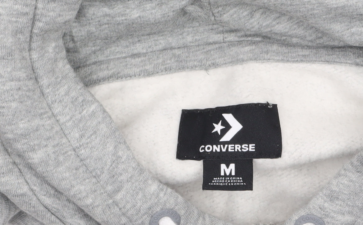 Womens UK Size M Converse Grey Pullover Hoodie