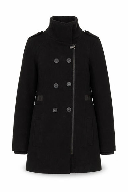 Baker by Ted Baker Girls Black Wool Blend Double-Breasted Mid-Length Coat Age 14