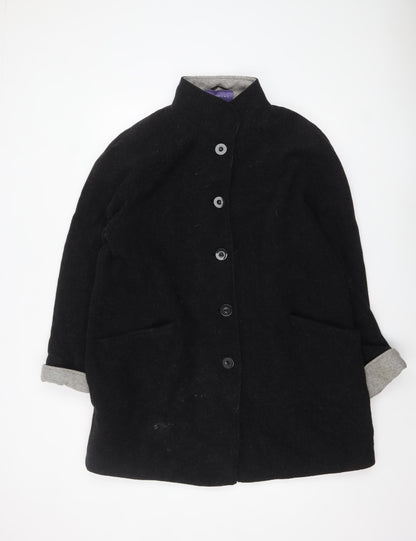 Autonomy Women's Black Wool Blend Overcoat Size 18 Lined Button Front