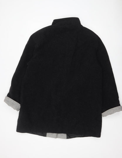 Autonomy Women's Black Wool Blend Overcoat Size 18 Lined Button Front