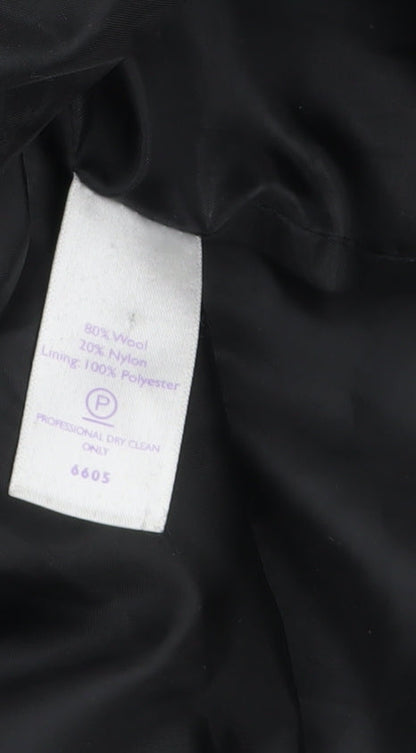 Autonomy Women's Black Wool Blend Overcoat Size 18 Lined Button Front