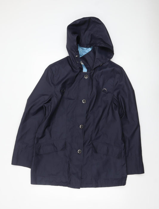 Womens UK Size 16 Peter Hahn Blue Rain Coat