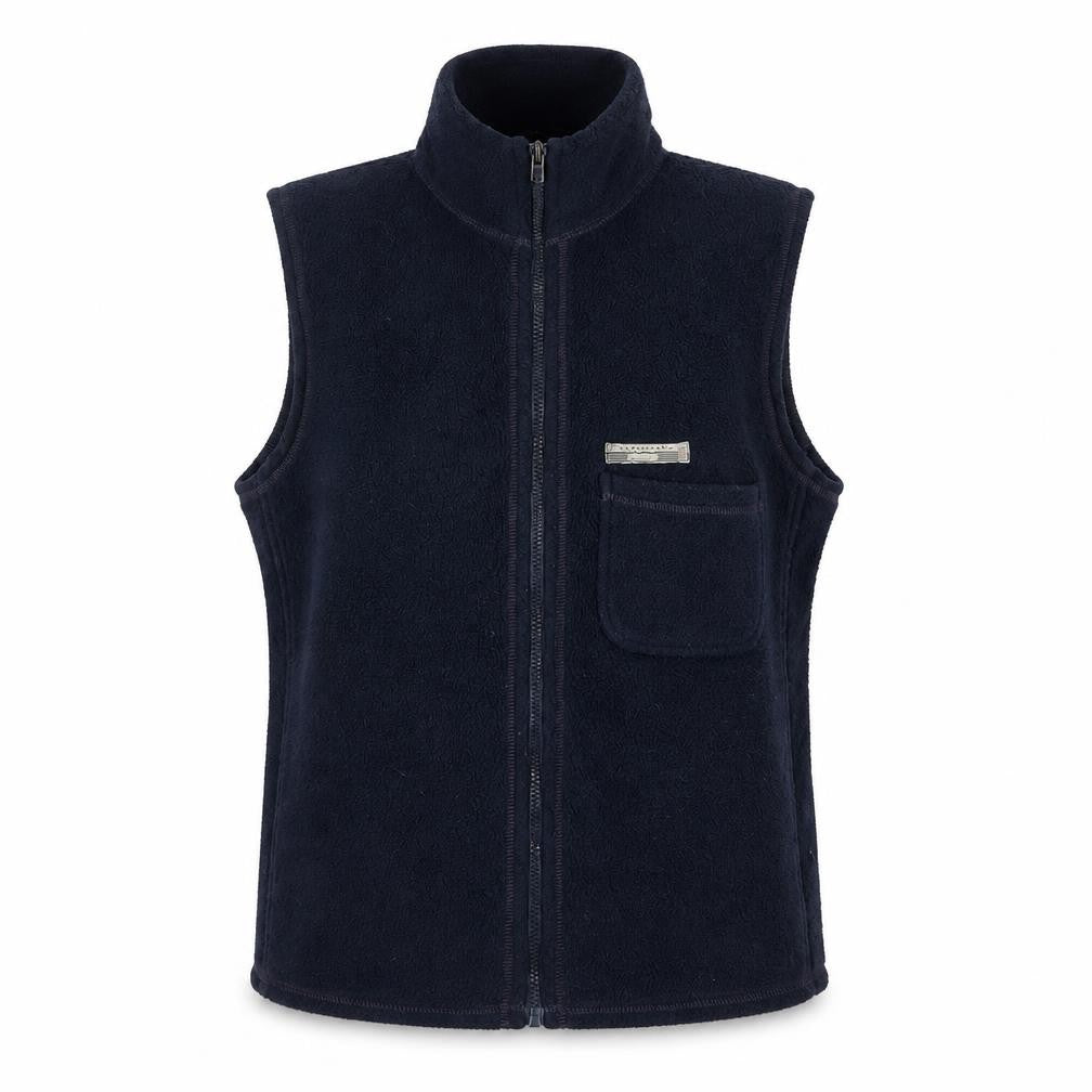 Pringle Women Blue Fleece Waistcoat L Sleeveless Zip Bodywarmer