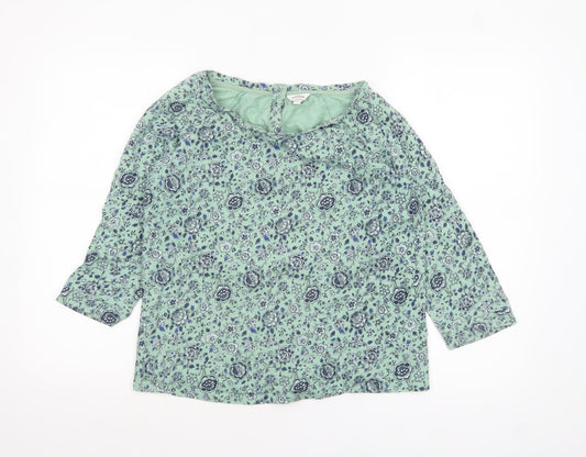 Womens UK Size 10 FatFace Green Tunic Blouse