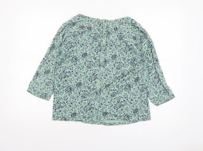 Womens UK Size 10 FatFace Green Tunic Blouse