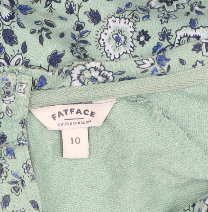 Womens UK Size 10 FatFace Green Tunic Blouse