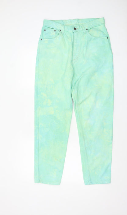 Universal Womens Green Mom Jeans Size 16 High Rise Cotton Denim