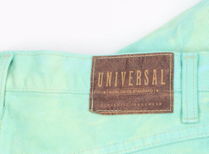 Universal Womens Green Mom Jeans Size 16 High Rise Cotton Denim