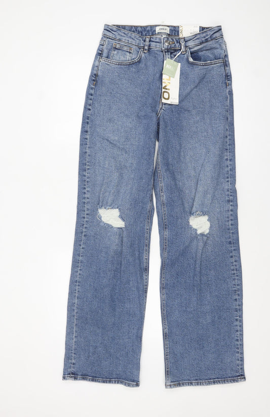 Womens UK Size 12 Only Relaxed Fit Wide-Leg Jeans