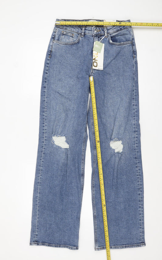 Womens UK Size 12 Only Relaxed Fit Wide-Leg Jeans