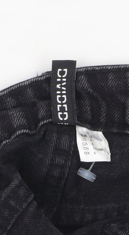 H&M Divided Women's Black Denim Cut-Off Shorts Size 8