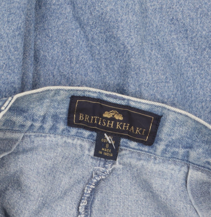 British Khaki Women's Blue Size 8 High Rise Denim Chino Shorts