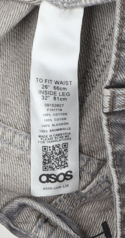 ASOS Women’s Grey Straight Leg High Rise Denim Jeans Size 8