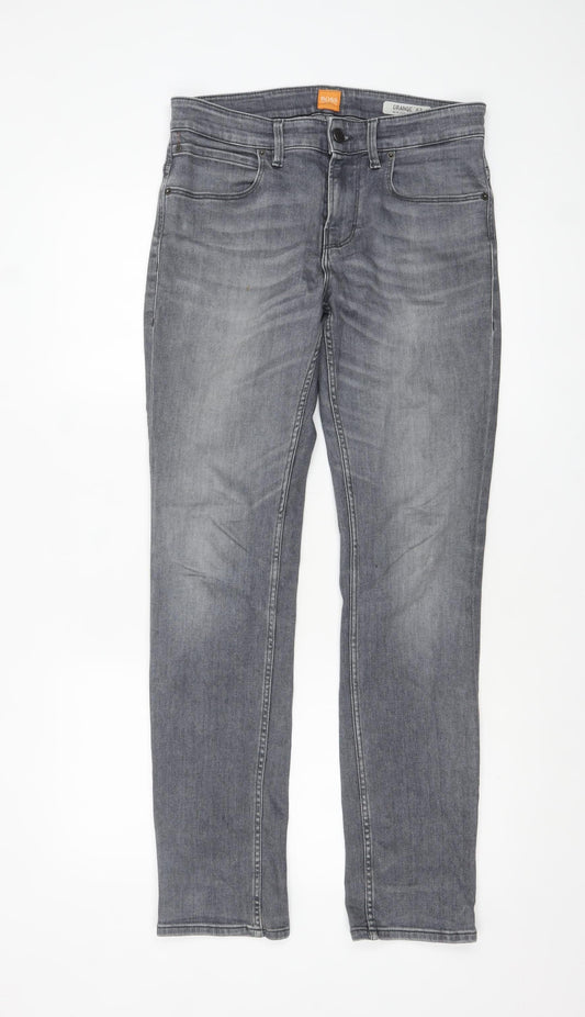 Hugo Boss Men's Grey Slim Straight Denim Jeans 30x32
