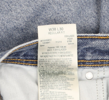Wrangler Men's Blue Regular Fit Straight Leg Denim Jeans W38 L30