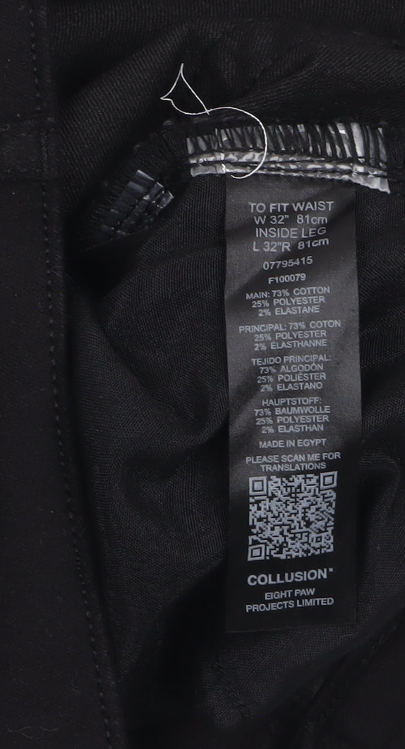 Collusion Mens Black Skinny Jeans W32 L32 Cotton Blend