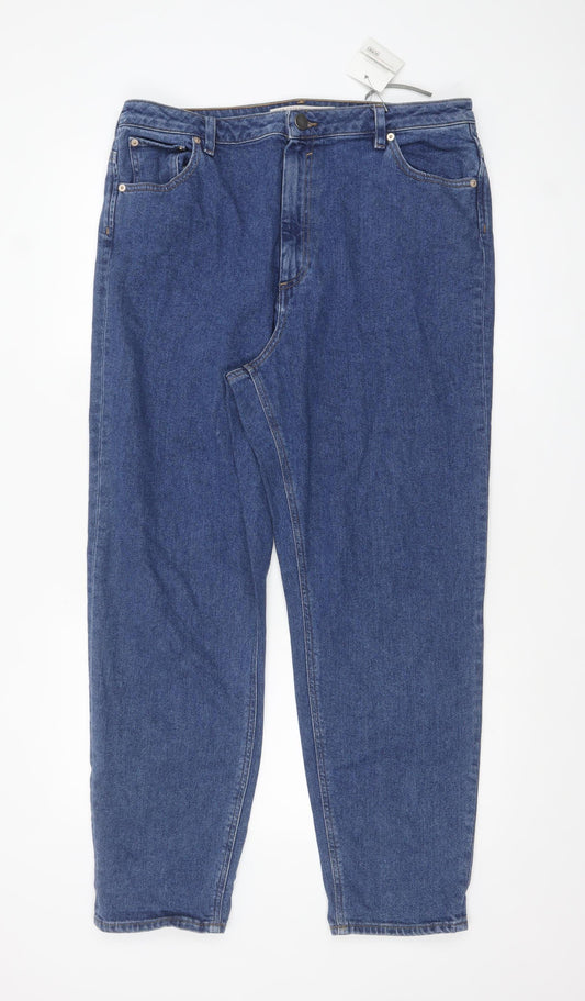 Womens UK Size 18 ASOS Regular Fit Straight Blue Jeans