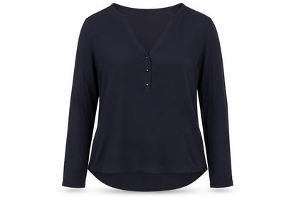 H&M Women's Blue V-Neck Long Sleeve Blouse Size 12