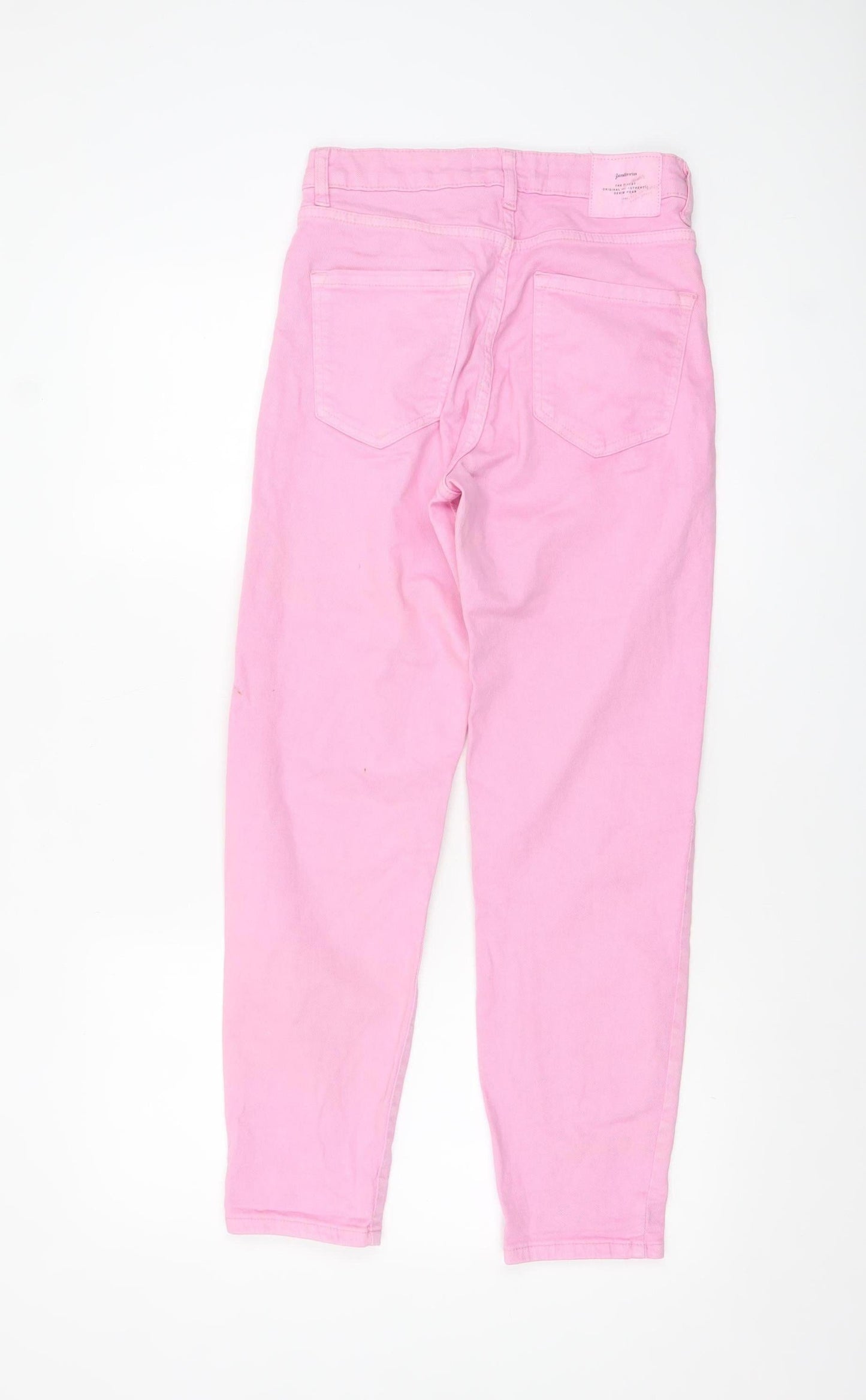 Stradivarius Women Pink Size 8 Regular Fit Straight Denim Jeans