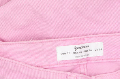 Stradivarius Women Pink Size 8 Regular Fit Straight Denim Jeans